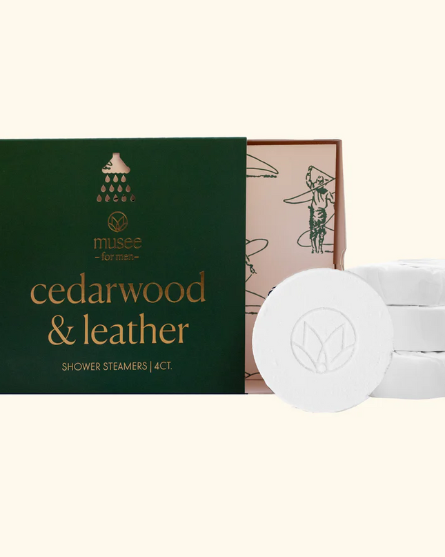 Musee Cedarwood & Leather Shower Steamers Bath & Body in at Wrapsody
