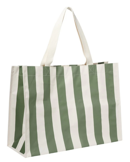Carryall The Vacay Olive Stripe Beach Bag