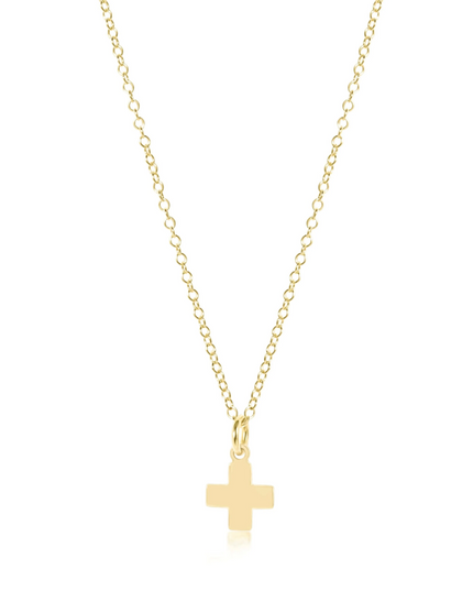 eGirl 14" Signature Cross Gold Charm Necklace
