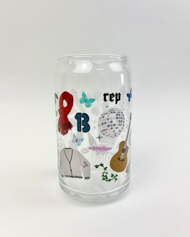 Taylor Swift Icons Glass Cup Drinkware in  at Wrapsody