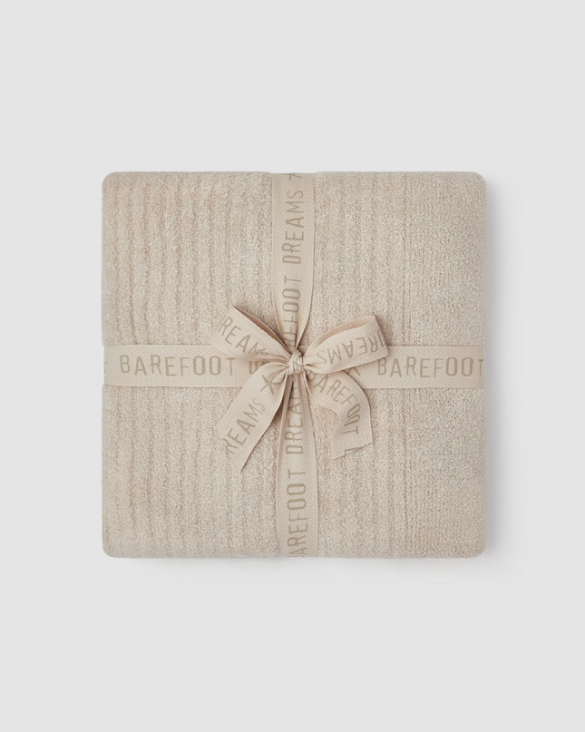 Barefoot Dreams CozyChic Ribbed Lite Throw Stone Blankets & Throws in at Wrapsody