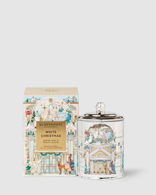 Glasshouse Candle 13.4oz White Christmas Candles in at Wrapsody