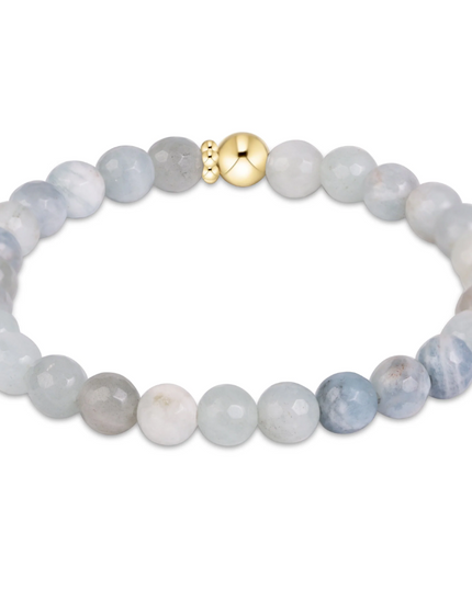 Extends Classic Gemstone 6mm Bracelet Aquamarine