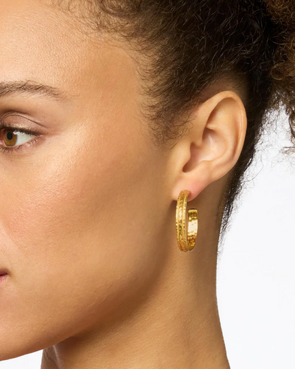 Julie Vos Madison Gold Hoops - Medium Earrings in  at Wrapsody