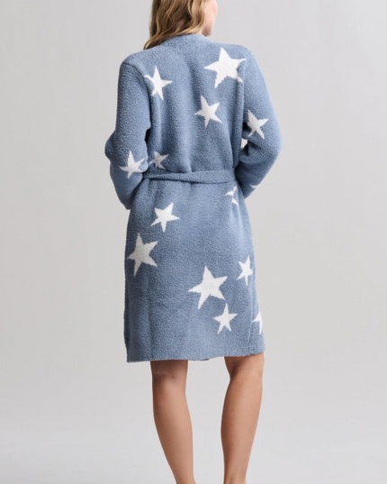 Barefoot Dreams CozyChic Starry Night Robe Dusk Blue Loungewear in at Wrapsody