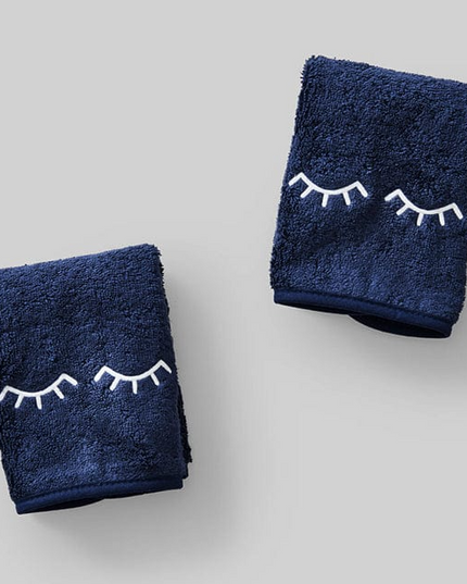 Weezie Makeup Towels Navy Eyelids Set of 2