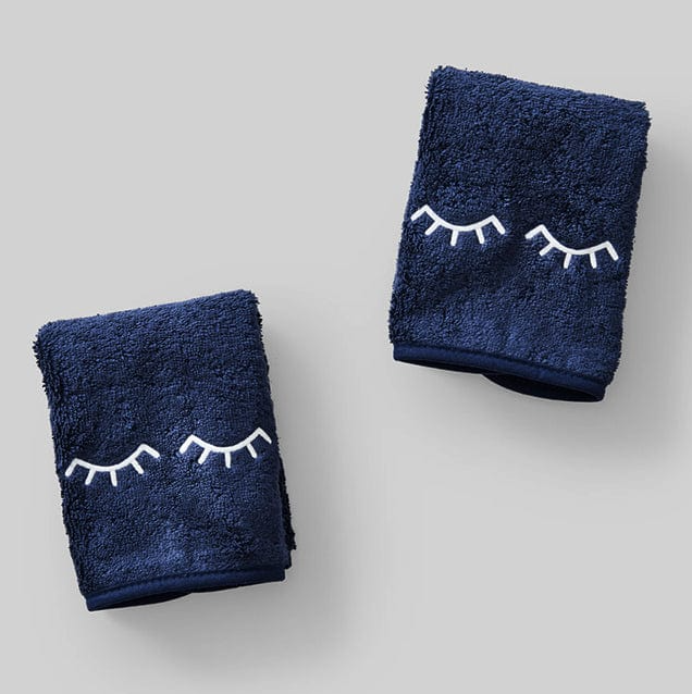 Weezie Makeup Towels Navy Eyelids Set of 2