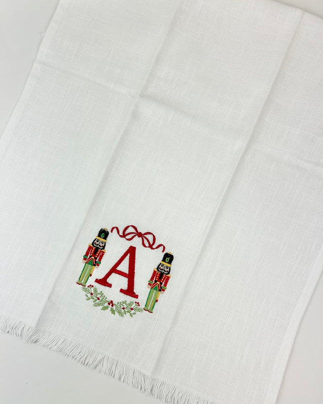 Nutcracker Red Bow Initial Kitchen Towel Kitchen Towels in at Wrapsody