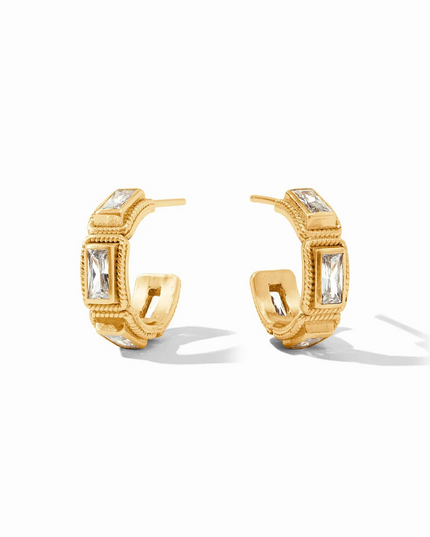 Julie Vos Baguette CZ Hoop - Extra Small Earrings in  at Wrapsody