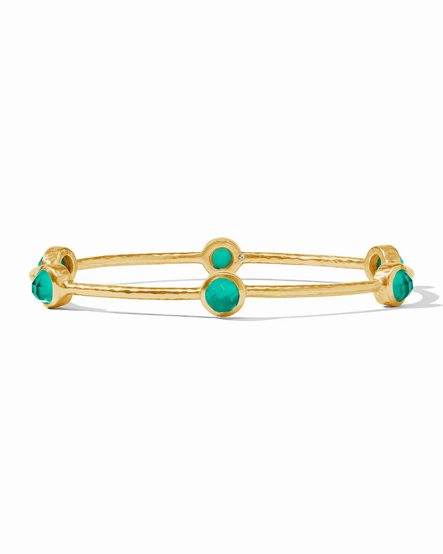 Julie Vos Milano Emerald Green Luxe Bangle - Medium Bracelets in  at Wrapsody