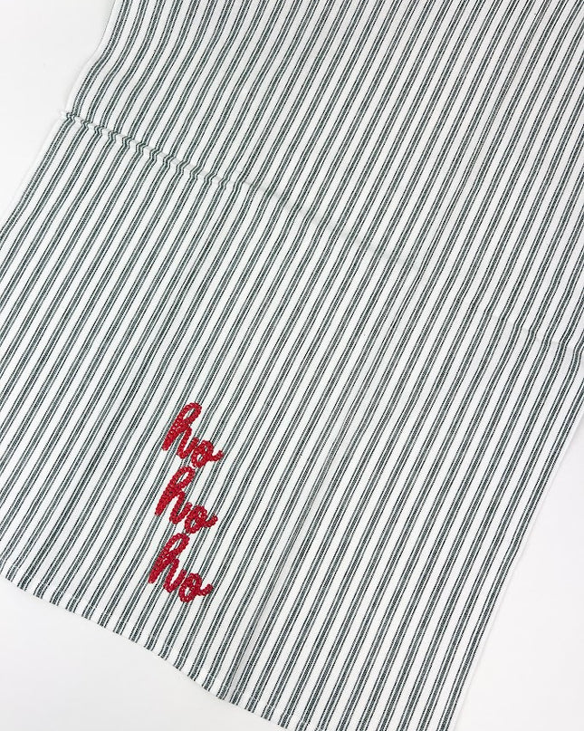 Ho Ho Ho Green Striped Kitchen Towel Kitchen Towels in at Wrapsody