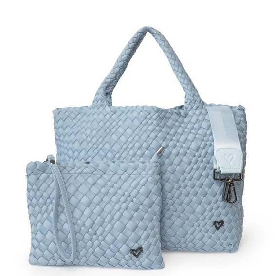 PreneLove London Large Woven Tote - Sky Blue Totes in  at Wrapsody