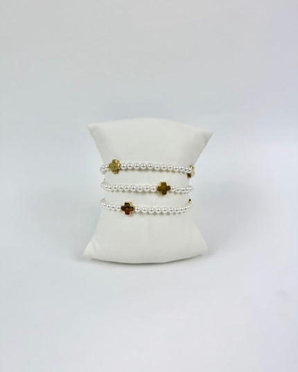 Enewton Signature Cross Pearl 4mm Bracelet Stack Bracelets in at Wrapsody