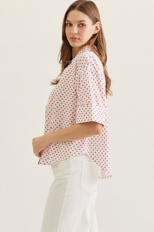 Polka Dot Red Blouse Tops in at Wrapsody