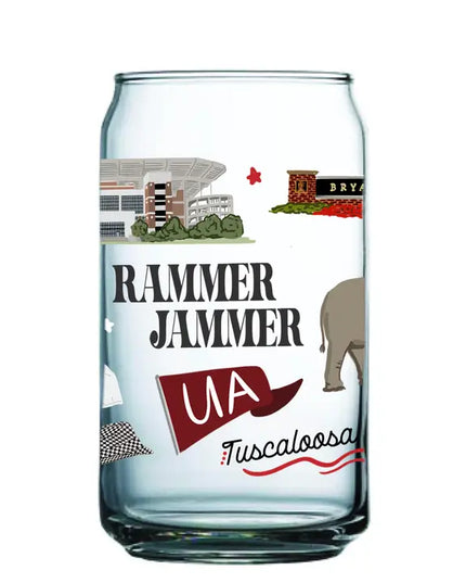 University of Alabama Icons Glass Drinkware in at Wrapsody