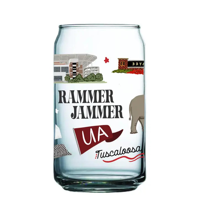 University of Alabama Icons Glass Drinkware in at Wrapsody