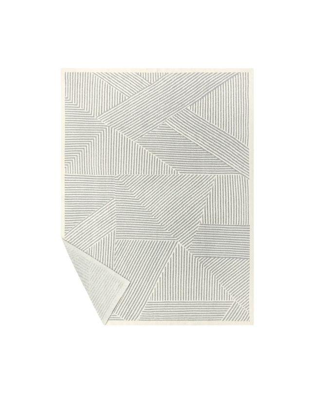 Barefoot Dreams Mixed Stripe Cream/Moonwater Throw Blankets & Throws in at Wrapsody