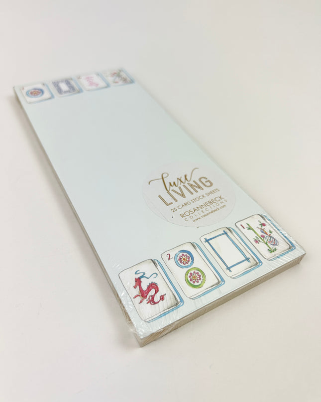 Mahjong Tiles Skinny Notepad Paper in  at Wrapsody