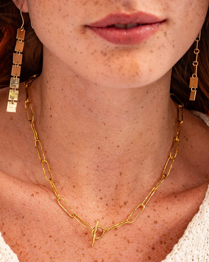 Paperclip Chain Gold Necklace