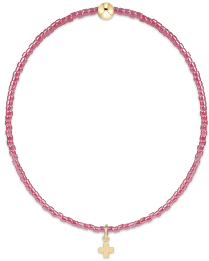 Enewton Signature Cross Small Gold Charm Bracelet Pink Champagne