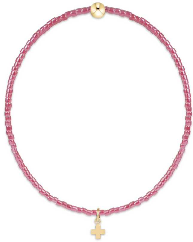 Enewton Signature Cross Small Gold Charm Bracelet Pink Champagne Bracelets in at Wrapsody