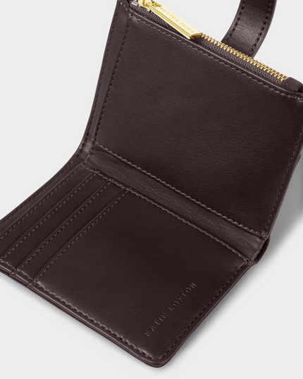 Orin Twist Lock Wallet in Chocolate Suedette/Bitter