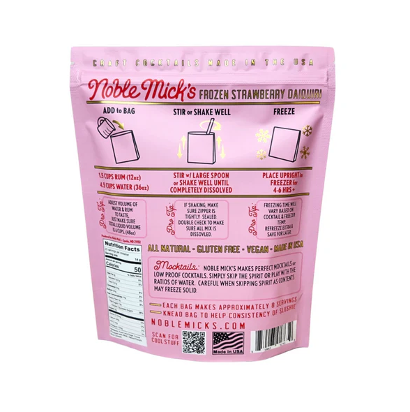 Noble Mick's Strawberry Daiquiri Frozen Cocktail Mix Food in at Wrapsody