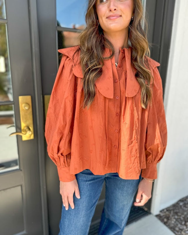 Pumpkin Spice Blouse Tops in  at Wrapsody