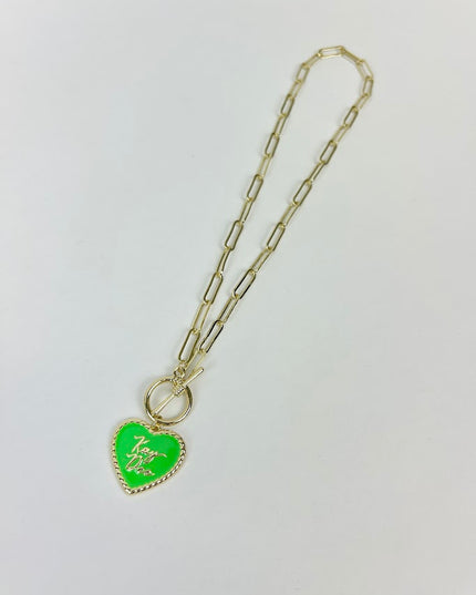 Sorority Heart Charm Necklace Greek in at Wrapsody