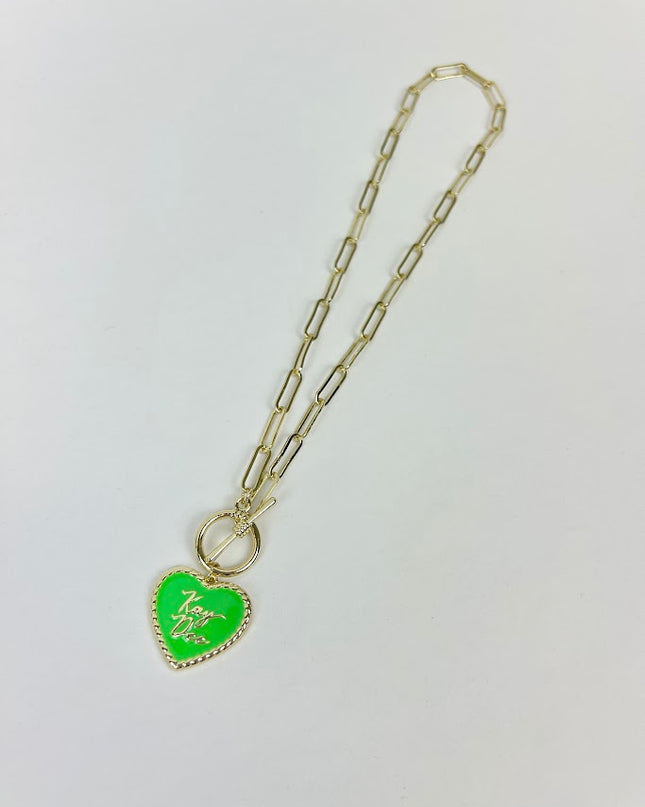 Sorority Heart Charm Necklace Greek in at Wrapsody
