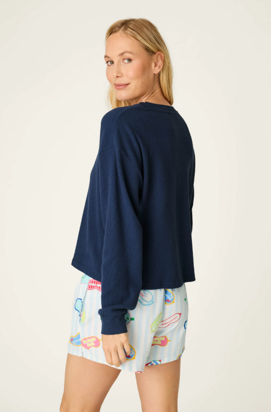 PJ Salvage Flannel Blue Night Shirt Loungewear in at Wrapsody