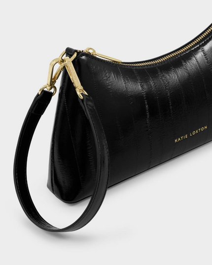 Miley Small Shoulder Bag in Black Eel