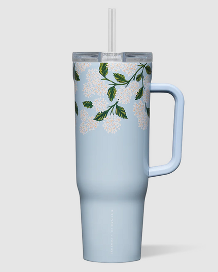 Corkcicle Cruiser 40oz Blu Hydrangea Drinkware in  at Wrapsody