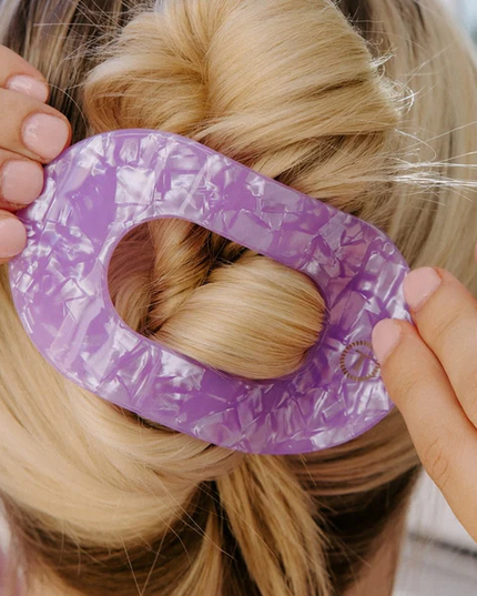 Teleties Lavender Mist Round Flat Clip Large Hair Accessories in at Wrapsody