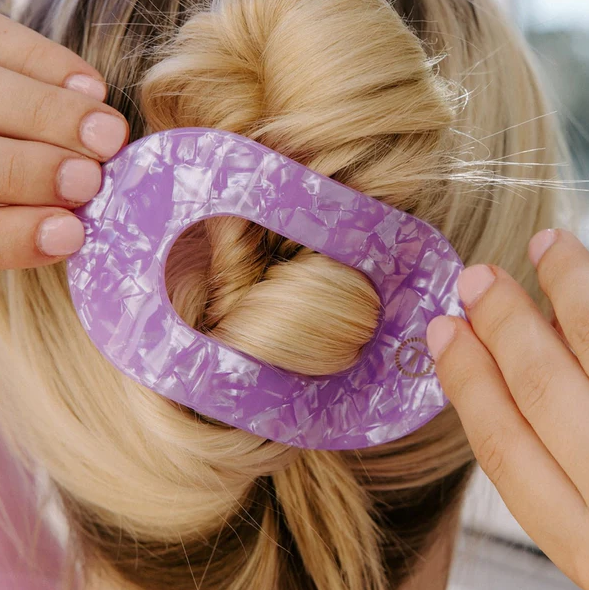 Teleties Lavender Mist Round Flat Clip Large Hair Accessories in at Wrapsody