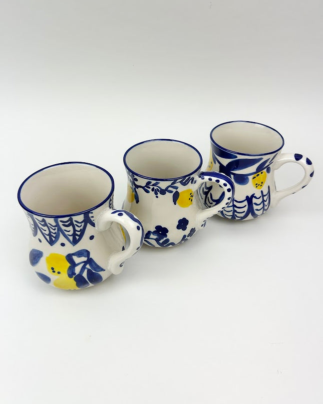 Stoneware Lemon Mugs Assorted Kitchen in at Wrapsody