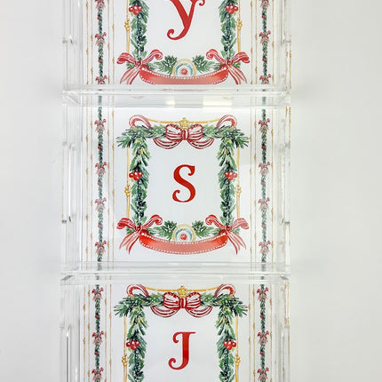 Christmas Crest Initial Acrylic Tray Home Decor in A at Wrapsody