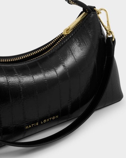 Miley Small Shoulder Bag in Black Eel