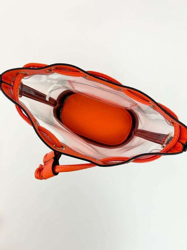 Stadium Bucket Bag Crossbody in Orange Handbags in  at Wrapsody