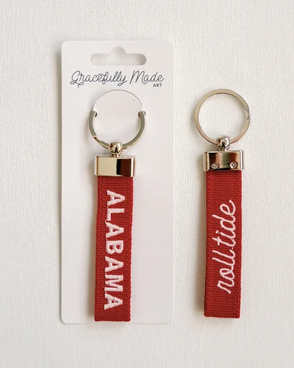 Alabama Embroidered Keychain
