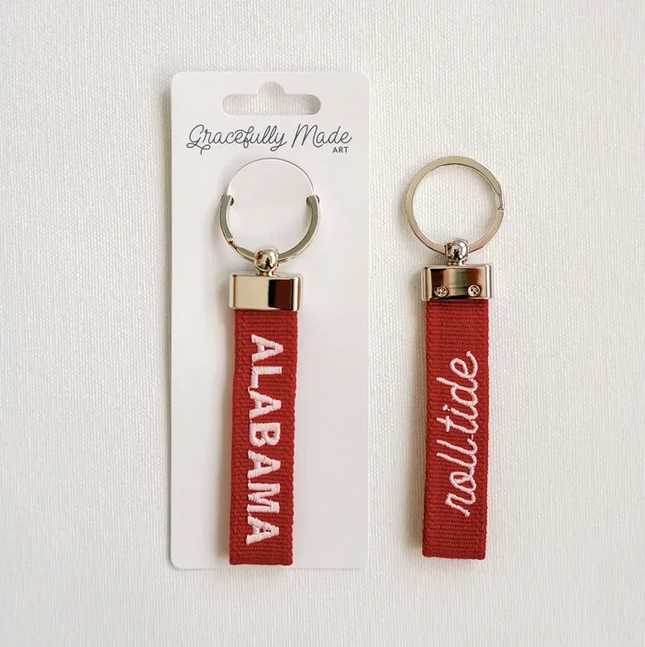 Alabama Embroidered Keychain