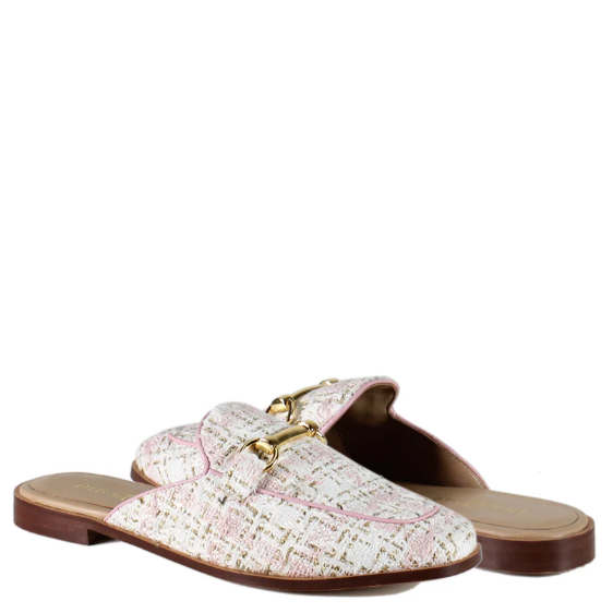 Callen U Pink & White Mules Shoes in at Wrapsody