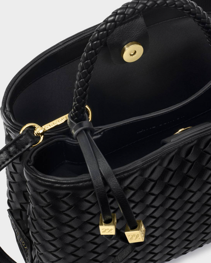 Nova Top Handle Bag in Woven Black
