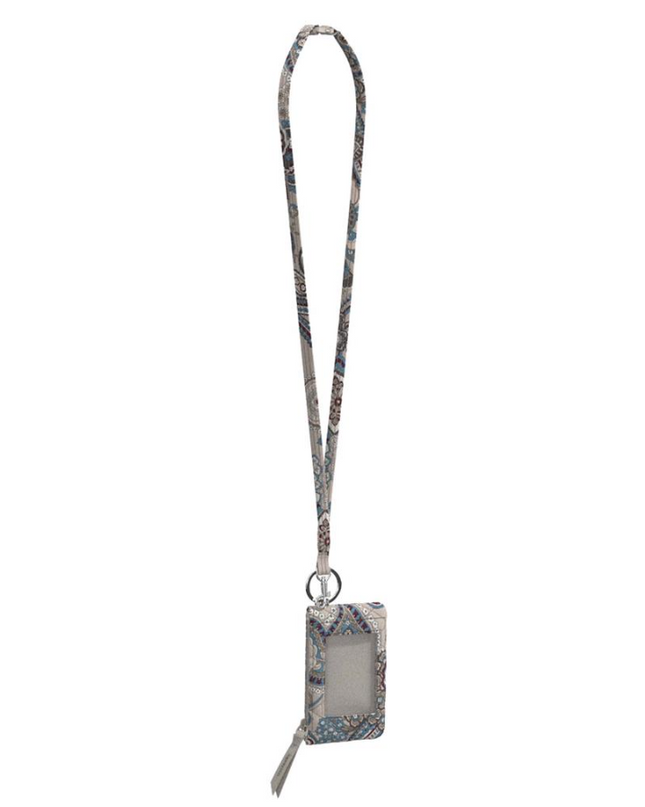 Vera Bradley Neutral Rhapsody Zip ID Breakaway Lanyard Wallets in at Wrapsody