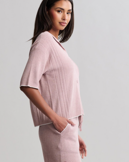Barefoot Dreams Scallop Teaberry Set Loungewear in at Wrapsody