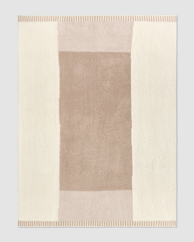 Barefoot Dreams Cova Center Stripe Blanket Stone Blankets & Throws in at Wrapsody