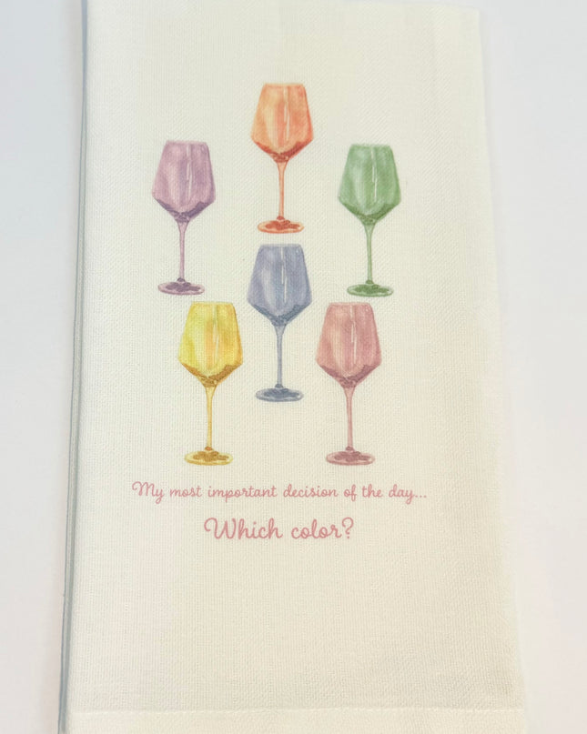 Colorful Wine Glasses Tea Towel Kitchen Towels in  at Wrapsody