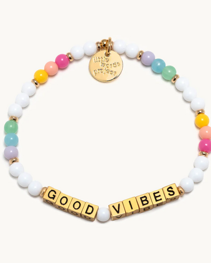 Little Word Project Good Vibes Gold Bracelet S/M Bracelets in  at Wrapsody