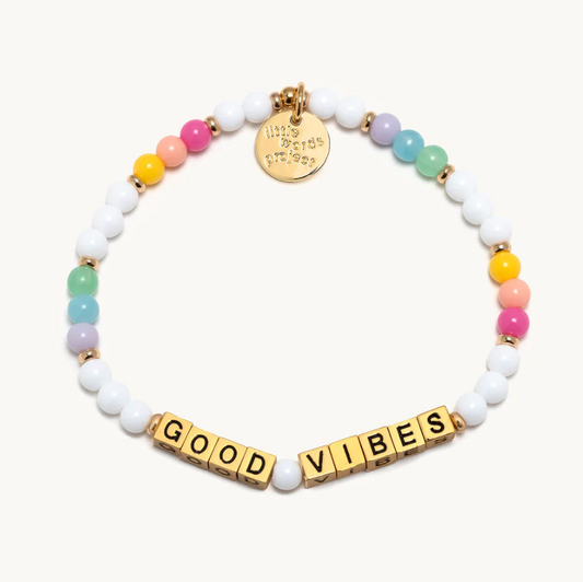 Little Word Project Good Vibes Gold Bracelet S/M Bracelets in  at Wrapsody