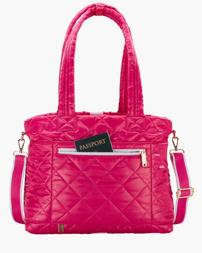 Oliver Thomas Wanderlust Tote Bright Rose Pink/White Stripe